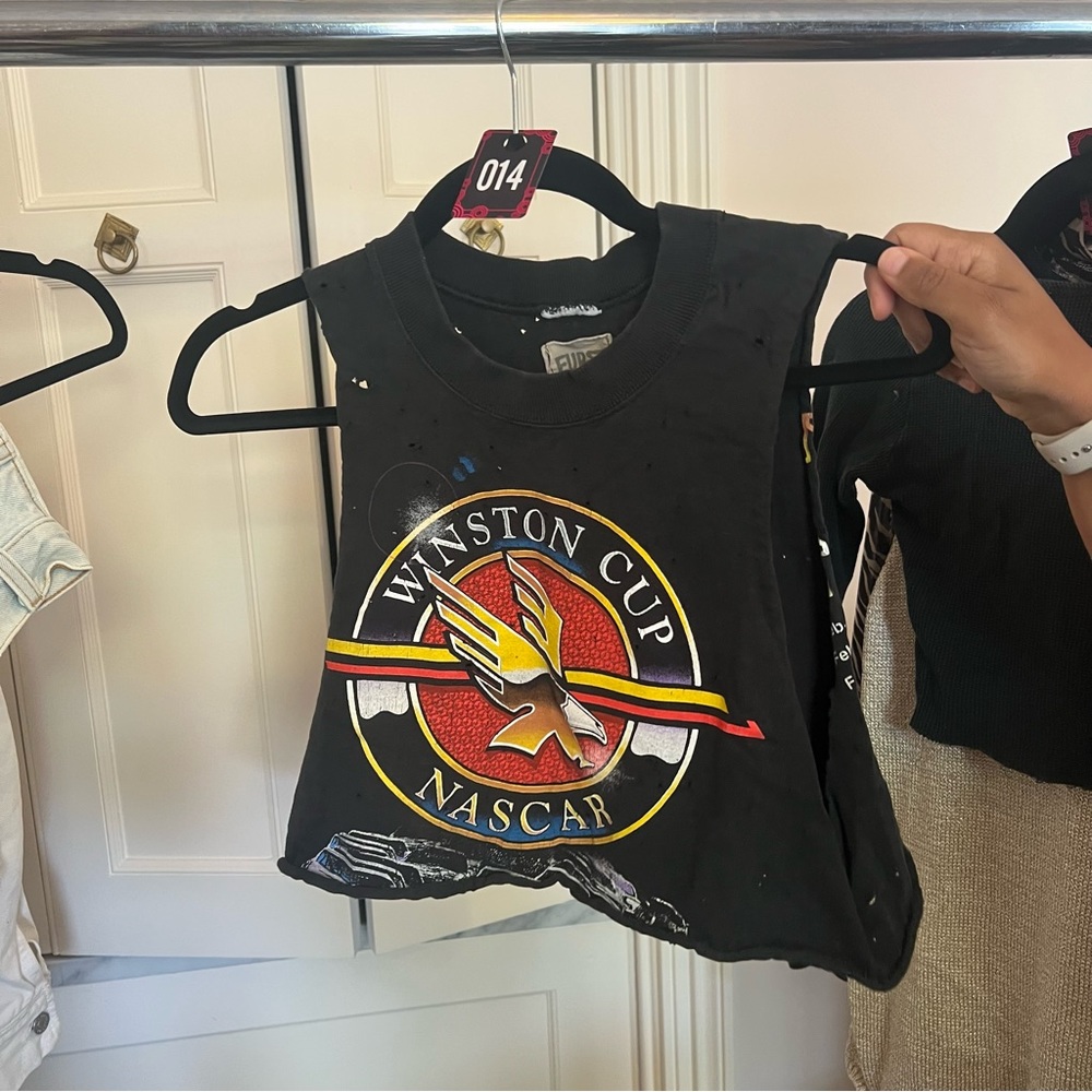 LF nascar crop muscle tee